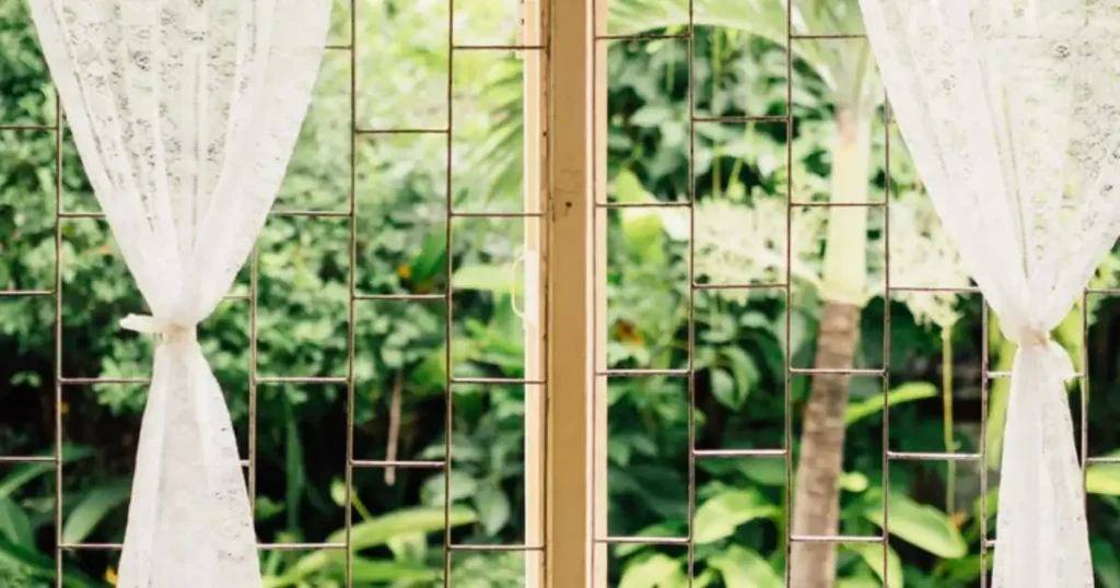  shower curtain in garden